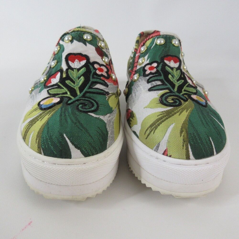 Steve Madden Platform Sneakers Womens Sz 9 B Slick P Floral Pearl Type Studs - Picture 6 of 10
